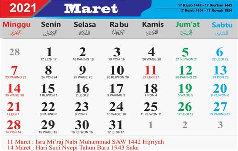 Kalender Jawa Maret Di Bawah Ini Idn Times Menampilkan Kalender