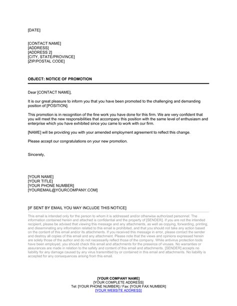 Promotion Announcement Letter Sample Collection Letter Template