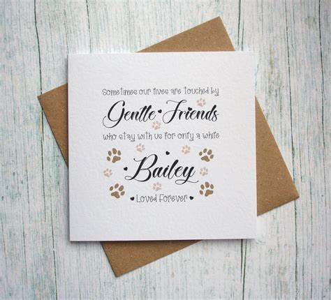 Personalised Pet Bereavement Card Dog Sympathy Card Loss Of Etsy
