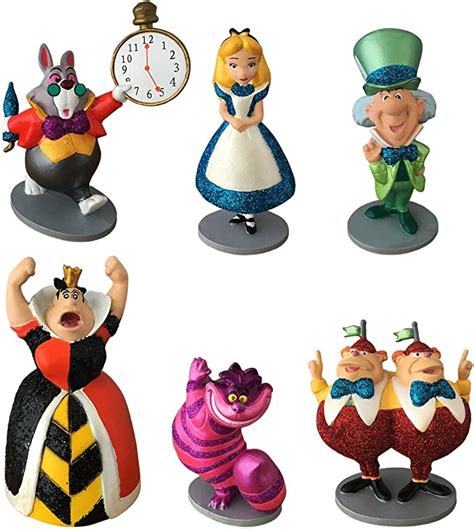 Disney Store Alice In Wonderland Figurine Playset 6 Piece