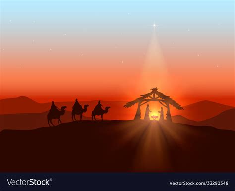Christmas Background With Christian Theme Vector Image