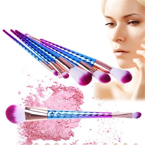 Makeup Brushes Set Dual End Colorful Gradient Diamond Cosmetic Base Brush Foundation Eye Shadow