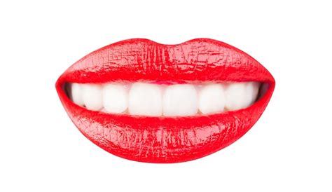 Lábios vermelhos linda maquiagem boca sensual lábio sexy sorriso batom ou gloss lábios
