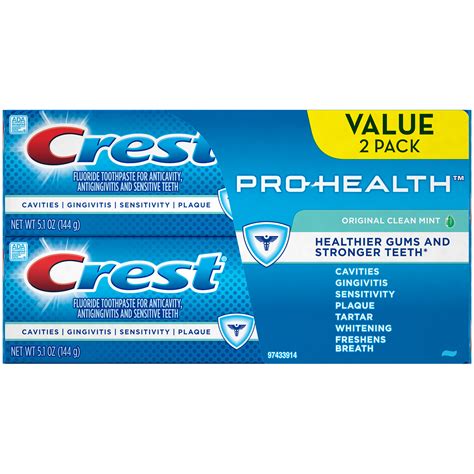 Crest Pro Health Original Clean Mint Flavor Toothpaste Twin Pack 51 Oz