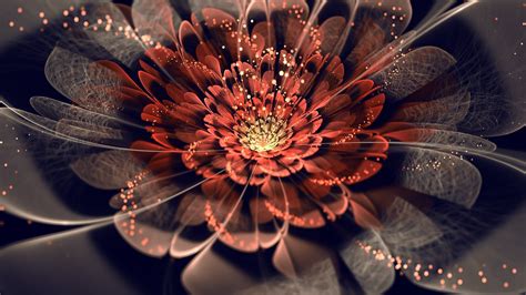 Wallpaper Digital Art Abstract Fractal Flowers Leaf Flower Plant