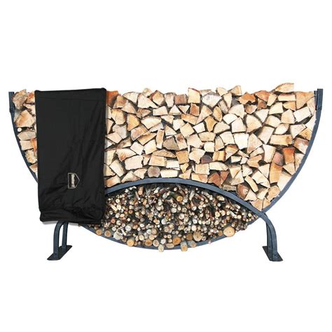 Shelterit 8 Ft Heavy Duty Firewood Log Rack With Cover 21208 The