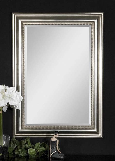 Uttermost Stuart Mirror Decorative Silver Beaded Wall Mirror