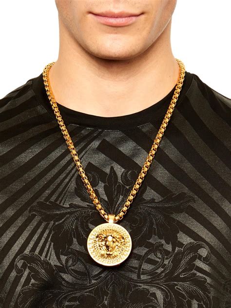 Versace Medusa Necklace In Metallic For Men Lyst