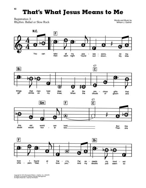 Thats What Jesus Means To Me Sheet Music William J Gaither E Z