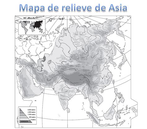 Mapa De Asia Con Su Relieve