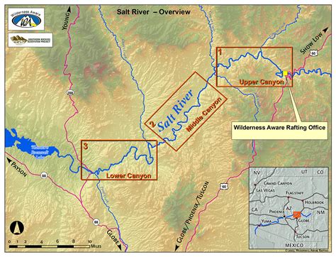 Salt River Rafting Map Arizona Wilderness Aware Rafting