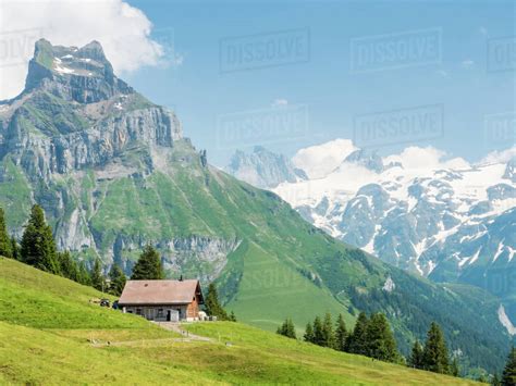 Swiss Alps Mountain Scene Switzerland Europe Stock Photo Dissolve
