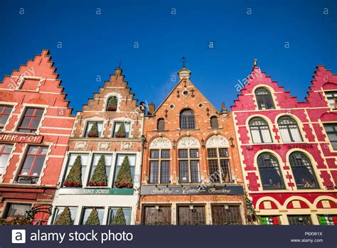 Belgium Bruges The Markt Market Square Buildings Stock Photo Alamy