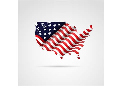 United States Of America Flag Map In Geometric Abstract Isolated