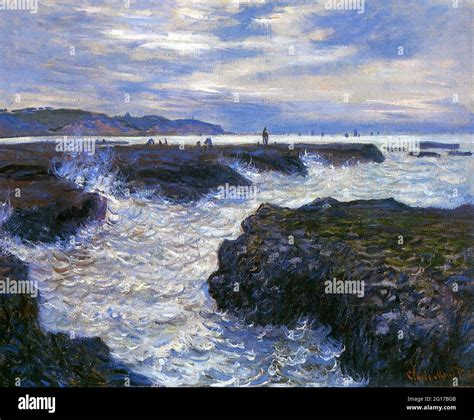 Claude Monet The Rocks At Pourville Low Tide Stock Photo Alamy