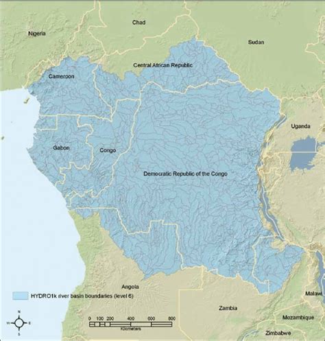 Congo River Basin Africa Map