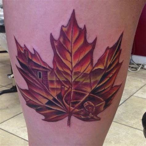 Maple Leaf Scenery Tattoo By Mike Ashworth Tattoos Tattoo Designs