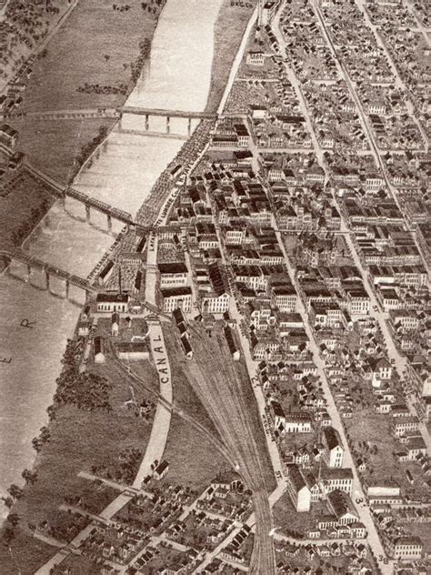 Artists Birds Eye View Of Greater Lafayette In 1894
