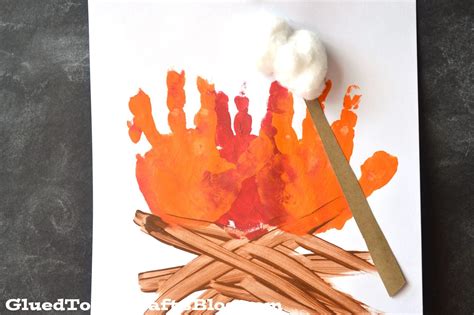 Handprint Campfire Keepsake Handprint Crafts Summer Crafts For Kids