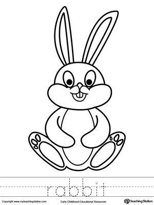 Developing fine motor skills by tracing a bunny preschoolers can trace a bunny and a butterfly and then color them in this free activity worksheet. Rabbit Coloring Page and Word Tracing | Frog coloring ...