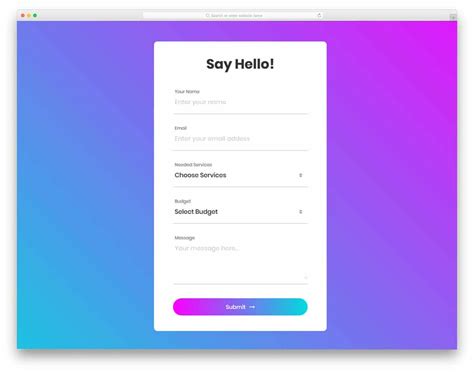 Cordial HTML Form Design Examples For Beginners UiCookies