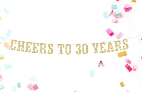 Cheers To 30 Years Banner 30th Birthday Party By Mailboxhappiness