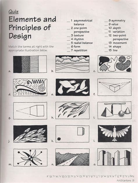 Art Elements And Principles Worksheet