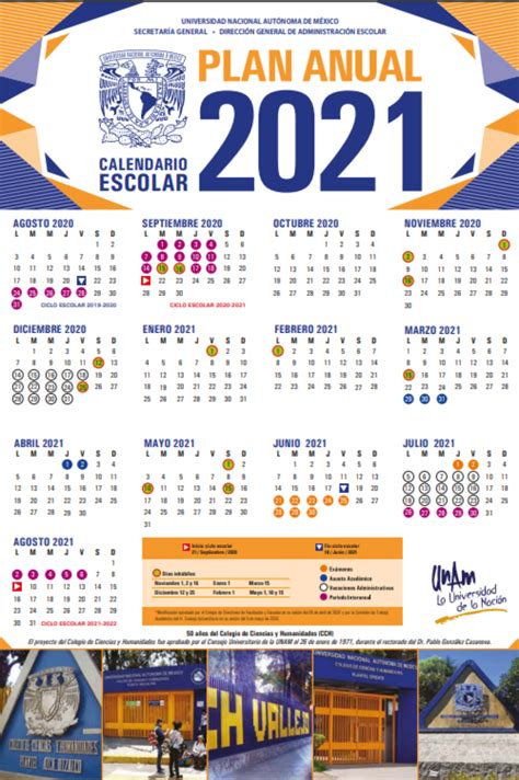 En esta página web encontrarás calendarios anuales para 2021. Calendarios Escolares - UNAM