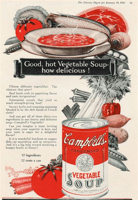 Vintage Campbells Soup Ad 1926 Two Toned Full Page Framable