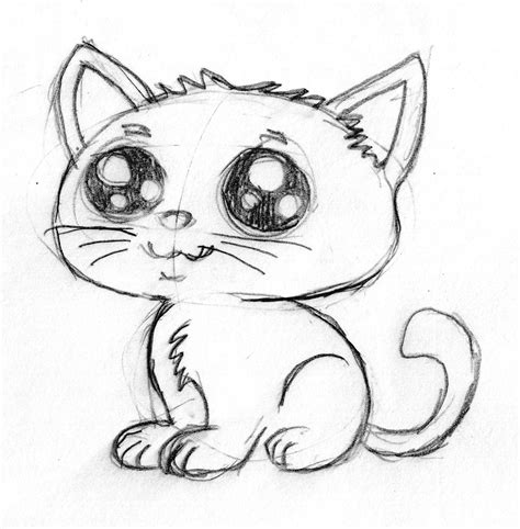 Cute Cartoon Kitten Pencil Sketch By Bhudda 2d Cgsociety