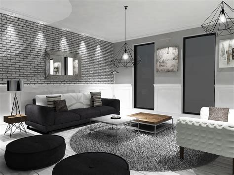 Grey Black And White Living Room Zion Star