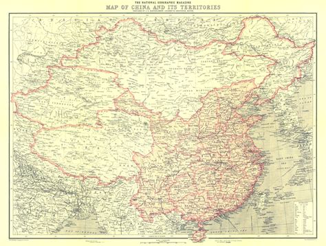 1912 China And Its Territories Map Etsy In 2022 China Map Map Old