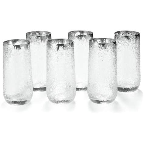 Decodyne Coz 6231slv 18 Oz Frosted Drinking Glasses Silver Set Of 6