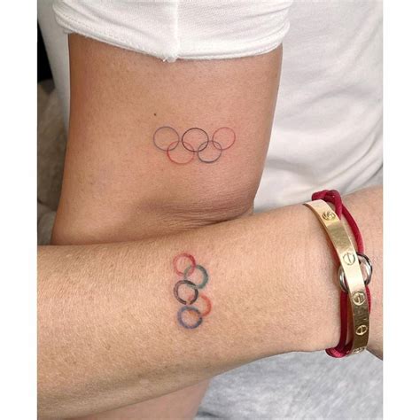 Matching Olympic Rings Tattoo On Danielle Kangs