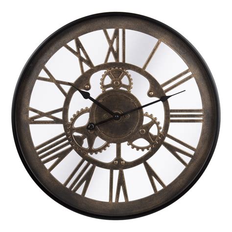 Kiera Grace Round Antique Tomos Decorative Plastic Wall Clock 18 X 18