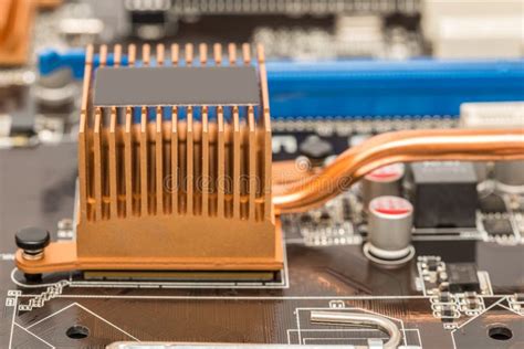 Chipset Heatsink On Motherboard Stock Photo Image Of Electronic