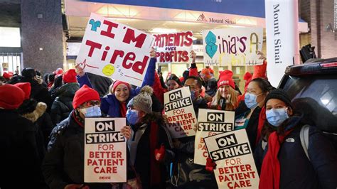 Nurses Strike Nurses At Two New York City Hospitals Walk Out
