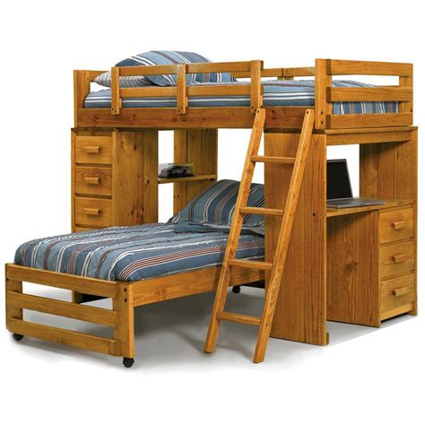 Although loft bedrooms often lack in size. Twin Loft Bedroom Set - Chest, Desk, Ladder, Honey Finish ...