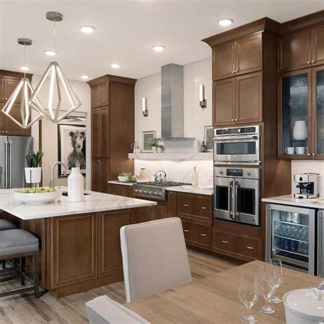 American Woodmark Custom Kitchen Cabinets Shown In Transitional Style