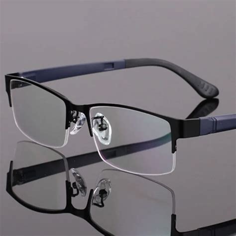 Mens Lightweight Fashion Glasses Frame Myopia Frame Metal Half Frame