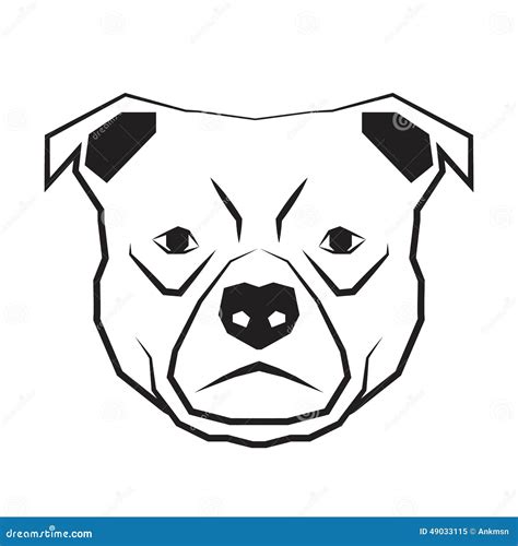 Dog Face Black And White Drawing Contour Stock Vector Image 49033115