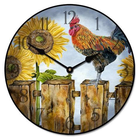 8 x 8 inches s.frame has hardware attached & arrives ready to hang out of the box.frame is made from solid wood or heavy wood composite.all frames are made by a trained professional. Sunflower Kitchen Clocks for Sunny Home Decor