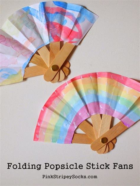 Make A Folding Popsicle Stick Fan Craft Stick Crafts Popsicle Stick