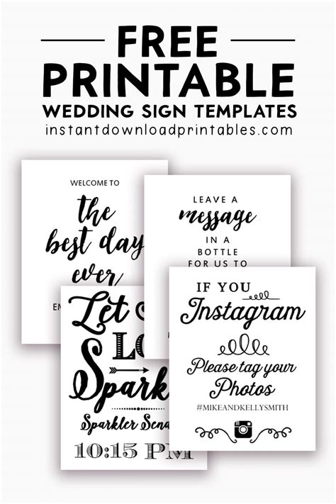 Free Printable Wedding Signs Instant Download Printables