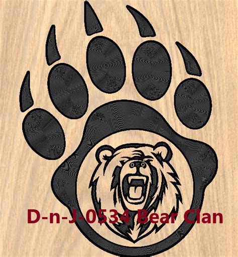 2ddxf Cnc Model Native American Bear Clan Bear Claw Etsy Native
