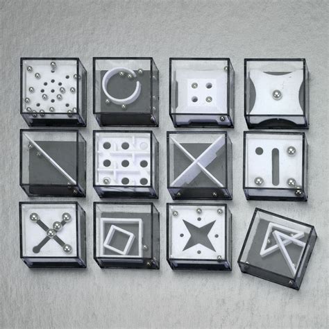Set Of 12 Metal Marble Maze Games Bits And Pieces