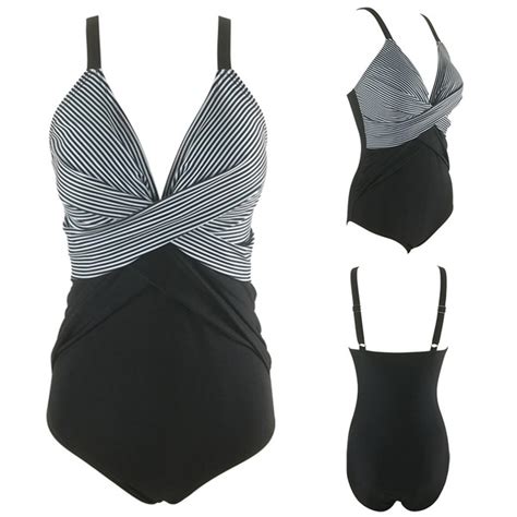 Wide Strap Deep V Cross Front One Piece Swimwear Women One Piece Monokini Plus Size Swimwear