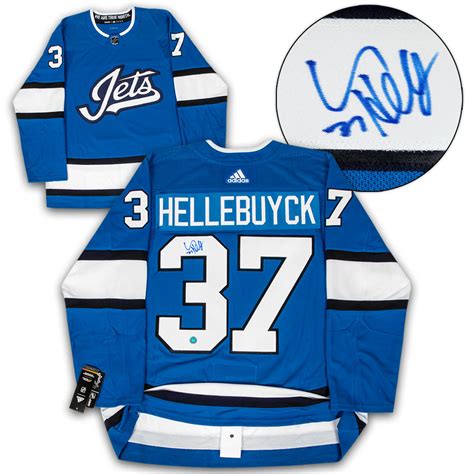 connor hellebuyck winnipeg jets autographed aviator alt adidas authentic hockey jersey nhl