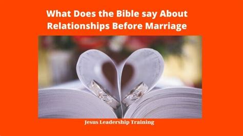 What Does The Bible Say About Relationships Before Marriage Marriage