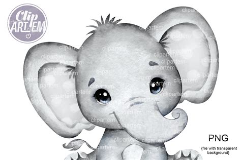 Gray Baby Elephant Clip Art Unisex Graphic By ClipArtem Creative Fabrica